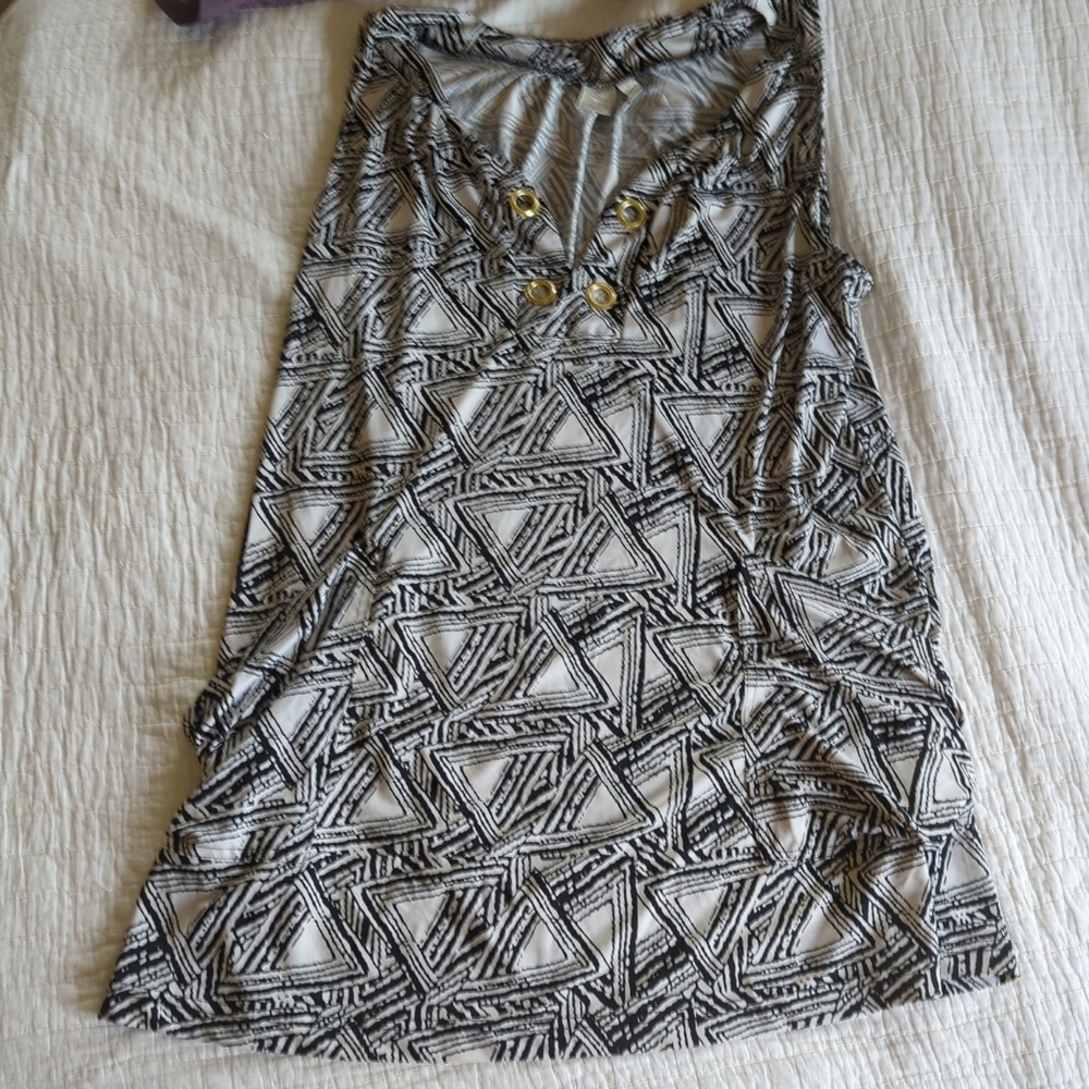Geometric Patterned Sleeveless Swim Cover